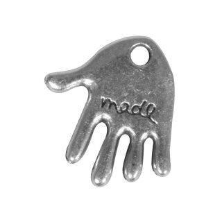 Metall- Zierelement: hand made, 1,1cm, Loch 1mm ø, altsilber