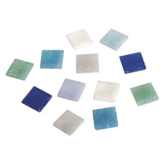 Mosaiksteine, 1x1cm, (ca.1300 Stück), Eimer 1kg, Blau-Töne