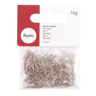 Stecknadel, 10mm, (ca.220 Stück),  10g