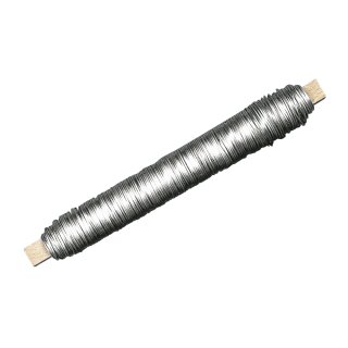 Blumendraht, 0,65mm ø, Holzwickel, geglüht,  100g, platin