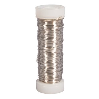 Silberdraht mit Kupferkern, 0,40mm ø, auf Spule,  40m