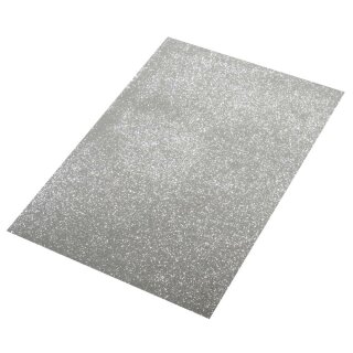 Moosgummi Platte Glitter, 30x45x0,2cm, silber