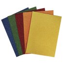 Moosgummi Platten Set, Glitter, 15x22x0,2cm, 5 Farben,...