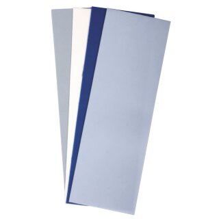 Wachsfolie Blau-Töne, 20x6,5cm, 4 Farben sort.,  4 Stück