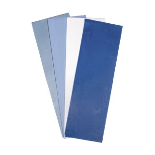 Wachsfolie Blau-Töne, 20x6,5cm, 4 Farben sort.,  4 Stück