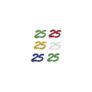 Jubiläums-Pailletten, 25, SB-Btl. 12 g, 5 Farben sortiert