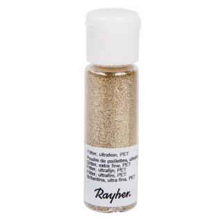 Flitter, ultrafein, PET, Fläschchen 20 ml, brill.gold