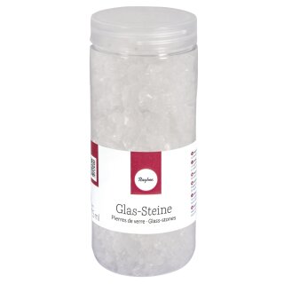 Glas-Steine transparent, 4-10mm, Dose 475ml