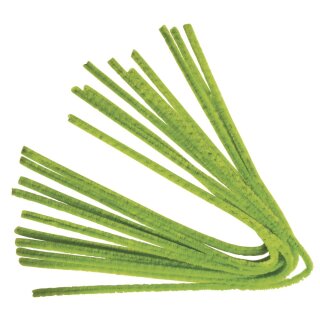 Chenilledraht, 50cm, Stärke 9 mm,  10Stück, h.grün