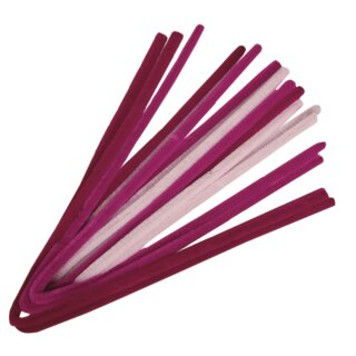 Chenilledraht-Mischung, 50x0,9cm, sortiert,  10Stück, pink Töne