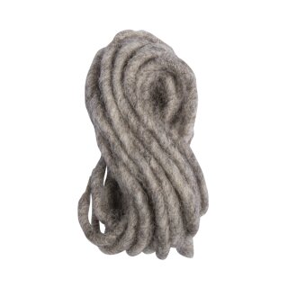 Wollkordel mit Jutekern, 5mm ø,  3m, grau