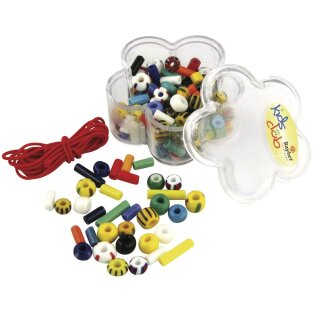 Rocailles-Mix-Konfetti mit Gummifaden, Dose 40g, gemischt