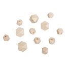 Holzperlen Diamant, 4St. ø1,5cm, 8St. ø1cm,...