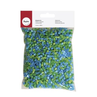 Bügelperlen , 5mm ø, grün/blau Mix,  3000Stück