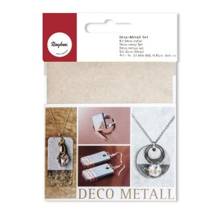 Deco Metall Set 9x9cm kupfer/gold/silber 6 Blatt
