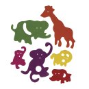 Moosgummi Zoo, 6 Sorten, 3-8,5cm,  80Stück, gemischt