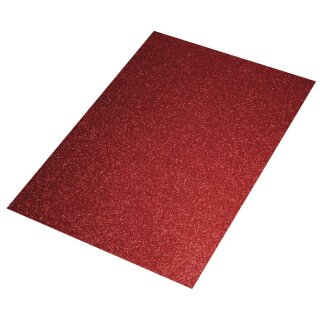 Moosgummi Platte Glitter, 30x45x0,2cm, rot