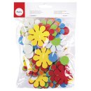 Moosgummi Stanzteile Blumen, 5,5cm, selbstklebend,  40...