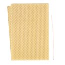 Bienenwachswabe, 100 %, 13x40 cm, natur, . 1 Platte m.Docht