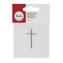 Wachsmotiv: Kreuz, 4cm,  1 Stück, silber