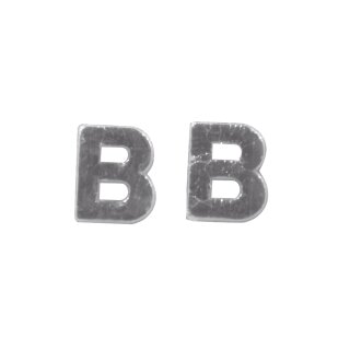 Wachsbuchstaben -B-, 9mm,  2Stück, silber