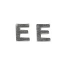 Wachsbuchstaben -E-, 9mm,  2Stück, silber