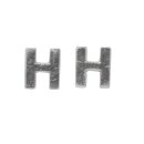 Wachsbuchstaben -H-, 9mm,  2Stück, silber
