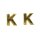Wachsbuchstaben -K-, 9mm,  2Stück, gold