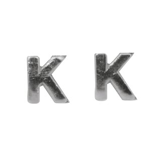 Wachsbuchstaben -K-, 9mm,  2Stück, silber