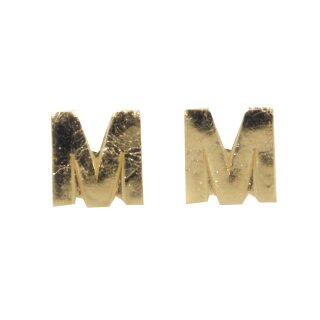 Wachsbuchstaben -M-, 9mm,  2Stück, gold