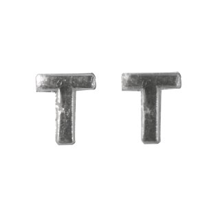 Wachsbuchstaben -T-, 9mm,  2Stück, silber
