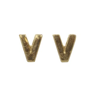 Wachsbuchstaben -V-, 9mm,  2Stück, gold