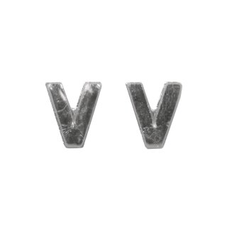 Wachsbuchstaben -V-, 9mm,  2Stück, silber
