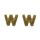 Wachsbuchstaben -W-, 9mm,  2Stück, gold