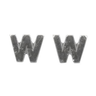 Wachsbuchstaben -W-, 9mm,  2Stück, silber