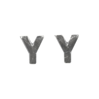 Wachsbuchstaben -Y-, 9mm,  2Stück, silber