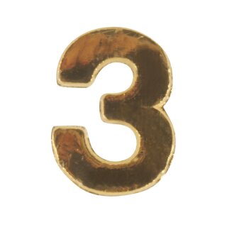 Wachszahlen -3-, 9mm,  2Stück, gold