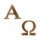 Wachsmotiv: Alpha + Omega, 2,5cm,  2Stück, gold