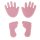 Wachsmotiv Babyfüße- und Hände, je 1 Paar, ca. 1,5cm,  4 Stück, babyrosa