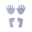 Wachsmotiv Babyfüße- und Hände, je 1 Paar, ca. 1,5cm,  4 Stück, hellblau