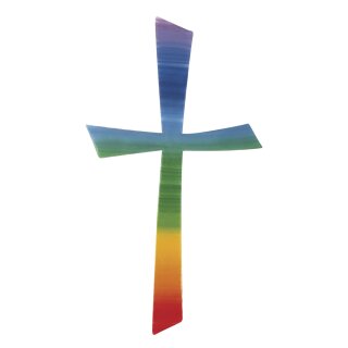 Wachs-Motiv Kreuz Regenbogen, 10,5x5,5cm,  1 Stück