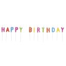 Kerzensticks HAPPY BIRTHDAY, 1,5x7,7cm, 13 Buchstaben,  , bunt