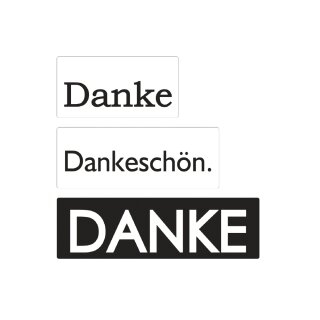 Labels Danke, 30x15mm, 40x15mm, 50x15mm, SB-Btl 3Stück