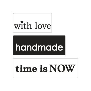 Labels ...love,handmade,time..., 30x15mm, 40x15mm, 50x15mm,  3Stück