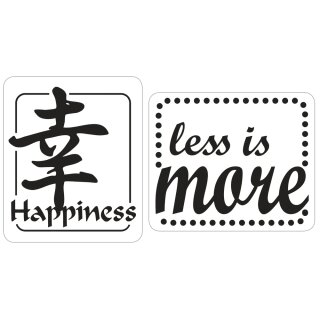 Labels Happiness, less is more, 25x30mm, SB-Btl 2Stück