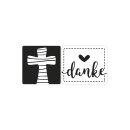 Labels Kreuz +danke, 2,3x2,3cm/2,8x2,4cm, SB-Btl 2Stück