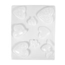 Gießform: Herzen, 8 Motive, 3,5-7cm,...