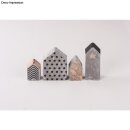 Gießform: Häuser, 4 Häuser 5,5-10,5cm,Tiefe 3cm