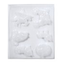 Gießform: Einhörner, 6 Motive 5-6cm,  1 Stück
