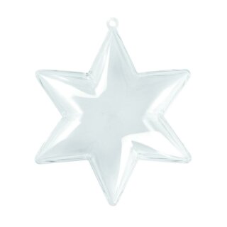 Plastik-Stern, 2tlg., 10cm ø, kristall